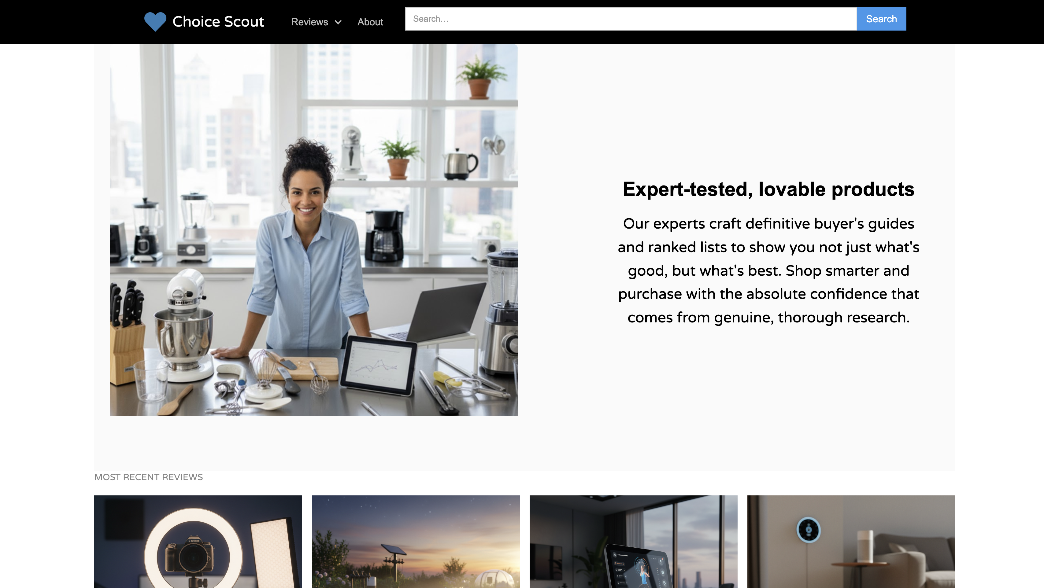 Choicescout homepage — Expert-tested, lovable products